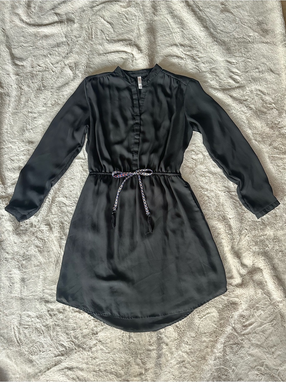Xhilaration Black Long-Sleeve Dress, Size L